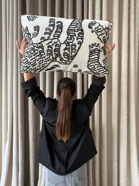 Cushion Cover 10 / Dedar Milano, Tiger Mountain, White and Black, 40x60 cm by Moshi Studios