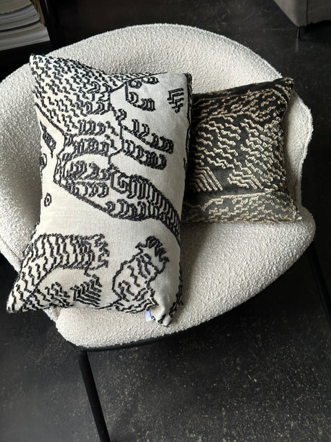 Cushion Cover 10 / Dedar Milano, Tiger Mountain, White and Black, 40x60 cm by Moshi Studios