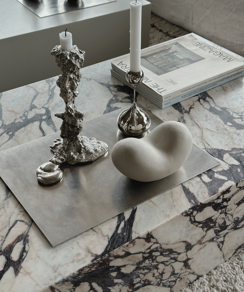 Set of 2: Moshi Metal Placemats / Brushed Steel / 30x40 cm