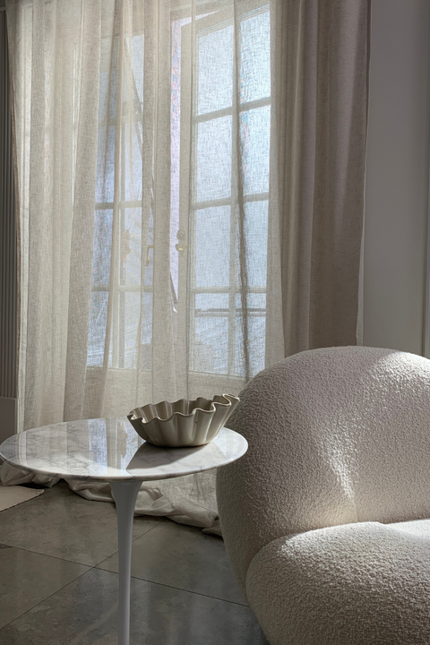 Drape 03 / Custom Made Curtain with natural look and linen feel. / White