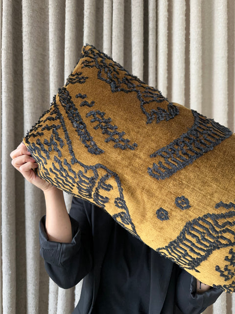 Cushion Cover 11 / Dedar Milano,Tiger Mountain, Rust Brown Velvet, 40x60 cm by Moshi Studios