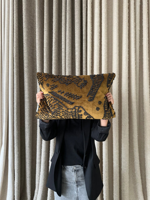 Cushion Cover 11 / Dedar Milano,Tiger Mountain, Rust Brown Velvet, 40x60 cm by Moshi Studios