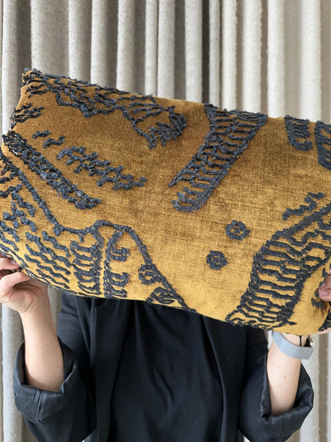 Cushion Cover 11 / Dedar Milano,Tiger Mountain, Rust Brown Velvet, 40x60 cm by Moshi Studios