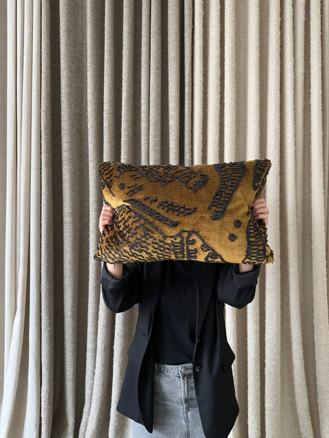 Cushion Cover 11 / Dedar Milano,Tiger Mountain, Rust Brown Velvet, 40x60 cm by Moshi Studios
