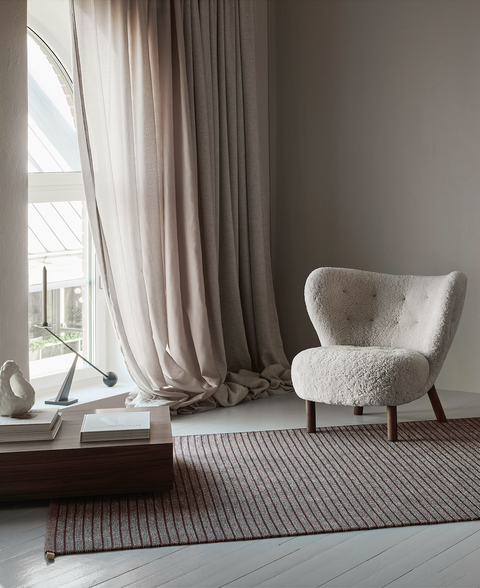 Drape 05 / Custom Made Curtain recycled wool and linen / Offwhite