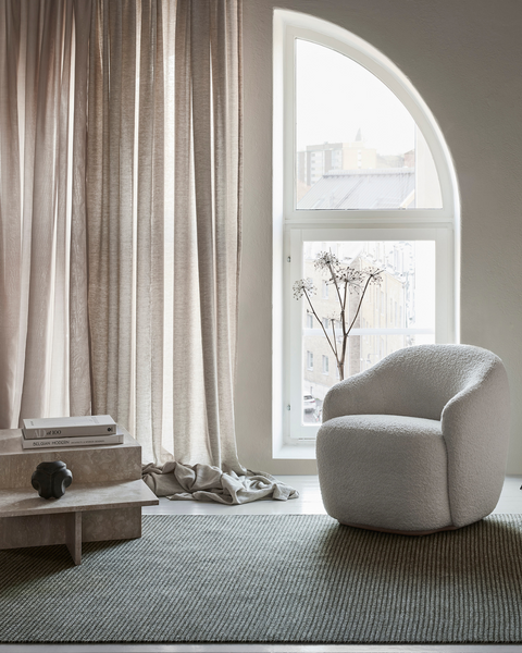 Drape 05 / Custom Made Curtain recycled wool and linen / Nature