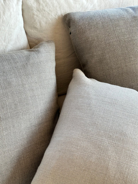 Cushion 19 / Outdoor+Indoor / Linen Look/ Herringbone / 50x50 cm