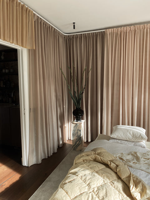 Drape 01 / Custom Made Sheer Curtain  / Ocher